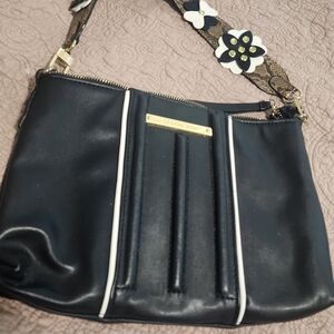 Gianni Bini Elegant Black Mini Bag with White Trim